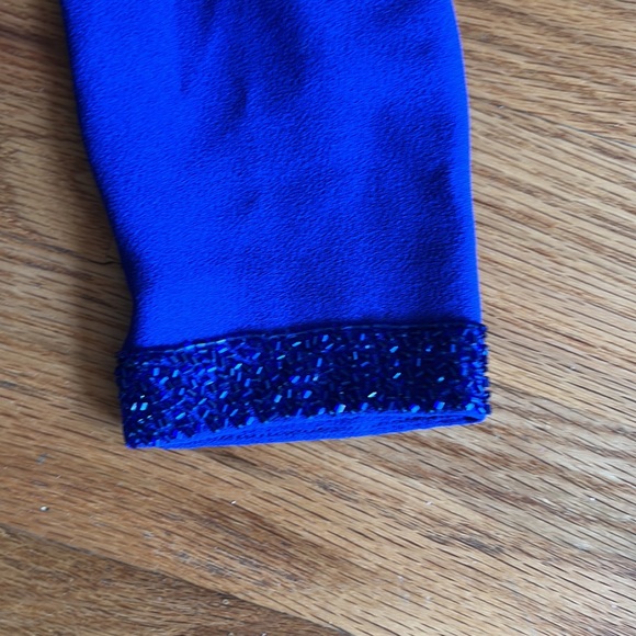 Vintage 80s / 90s Morton Myles beaded Cocktail dress size 8 Electric Blue - Picture 6 of 11